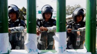 Guardia Nacional resguarda la frontera sur de México.