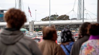 Migrantes en el puerto de San Ysidro