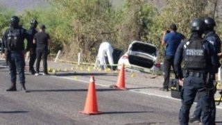 Escena del asesinato de un jefe policial de Sinaloa, México
