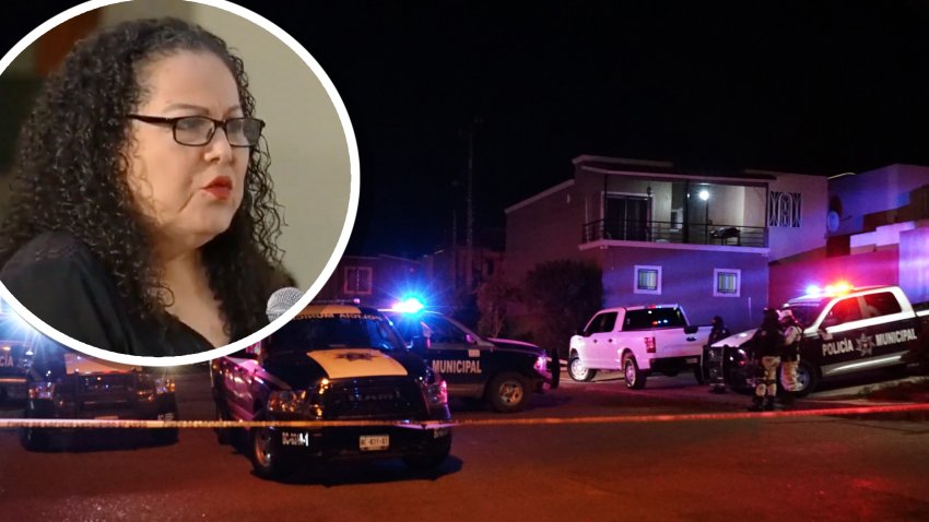 Policías estatales vigilan la casa de la periodista Lourdes Maldonado en el fraccionamiento Santa Fe en Tijuana, estado de Baja California (México). EFE/Joebeth Terriquez