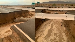 Inundaciones en el desierto dañan la I-10 en dirección a Phoenix
