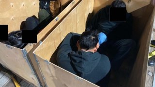 migrantes dentro de cajas de madera