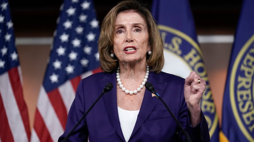 FILE – Speaker of the House Nancy Pelosi, D-Calif., speaks at a news conference as Democrats push to bring the assault weapons ban bill to the floor for a vote, at the Capitol in Washington, July 29, 2022.