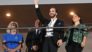 El presidente de El Salvador, Nayib Bukele, durante la ceremonia de apertura de los Juegos Centroamericanos y del Caribe de 2023.