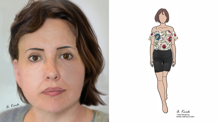 Artist renderings of victim after remains were found in suitcases in Delray Beach