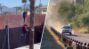 Captado en video: en minutos y a toda velocidad escalan muro fronterizo en Nogales