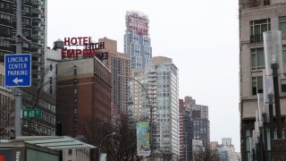 Hotel Empire sits among other towers on the Upper West Side. (Photo by Gary Hershorn/Getty Images)