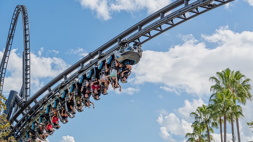 ORLANDO, USA – MARCH 07 2022: Velocicoaster rollercoaster at Islands of Adventure Florida