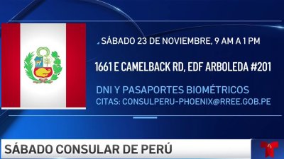 Sábado consular de Perú en Phoenix: DNI y Pasaportes Biométricos