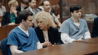 From left to right; Erik Menendez with his attorney, Leslie Abramson and Lyle Menendez in Los Angeles, Calif on March 9, 1994.