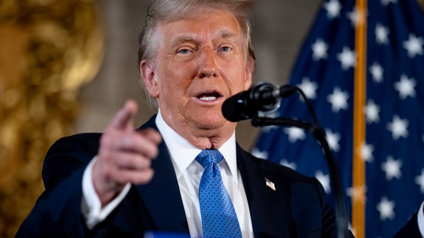 PALM BEACH, FLORIDA – DECEMBER 16: U.S. President-elect Donald Trump speaks at a news conference at Trump’s Mar-a-Lago resort on December 16, 2024 in Palm Beach, Florida. In a news conference that went over an hour, Trump announced that SoftBank will invest over $100 billion in projects in the United States including 100,000 artificial intelligence related jobs and then took questions on Syria, Israel, Ukraine, the economy, cabinet picks, and many other topics. (Photo by Andrew Harnik/Getty Images)