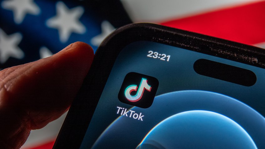 BATH, UNITED KINGDOM – DECEMBER 31: In this photo illustration a smartphone screen displays the logo of social media app TikTok on December 31, 2024 in Bath, England. The US Congress voted to ban TikTok unless owner ByteDance sells the app to an American owner by January 19 2025. However, President-elect Donald Trump has now urged the US supreme court to pause implementation of the law that would ban the popular Chinese social media app until after he takes office. (Photo Illustration by Anna Barclay/Getty Images)